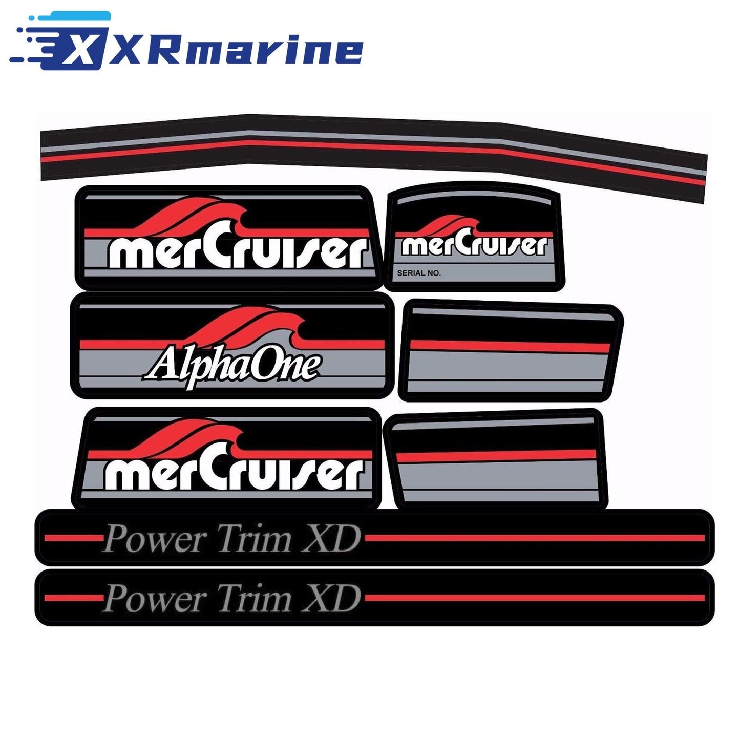 Mercruiser 2-Stroke Outboard Motor Cowling Cover Sticker - Image 1 - XRmarine