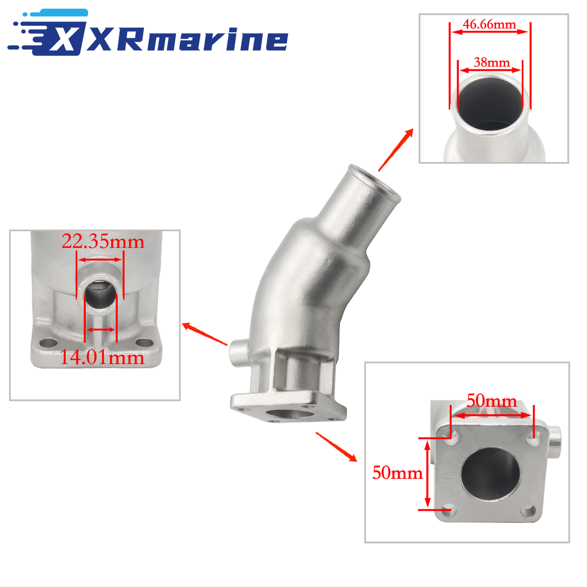 Exhaust Mixing Elbow 861906 for Volvo Penta D1 D2 MD2010 MD2020 MD2030 MD2040 — Germany Local Warehouse