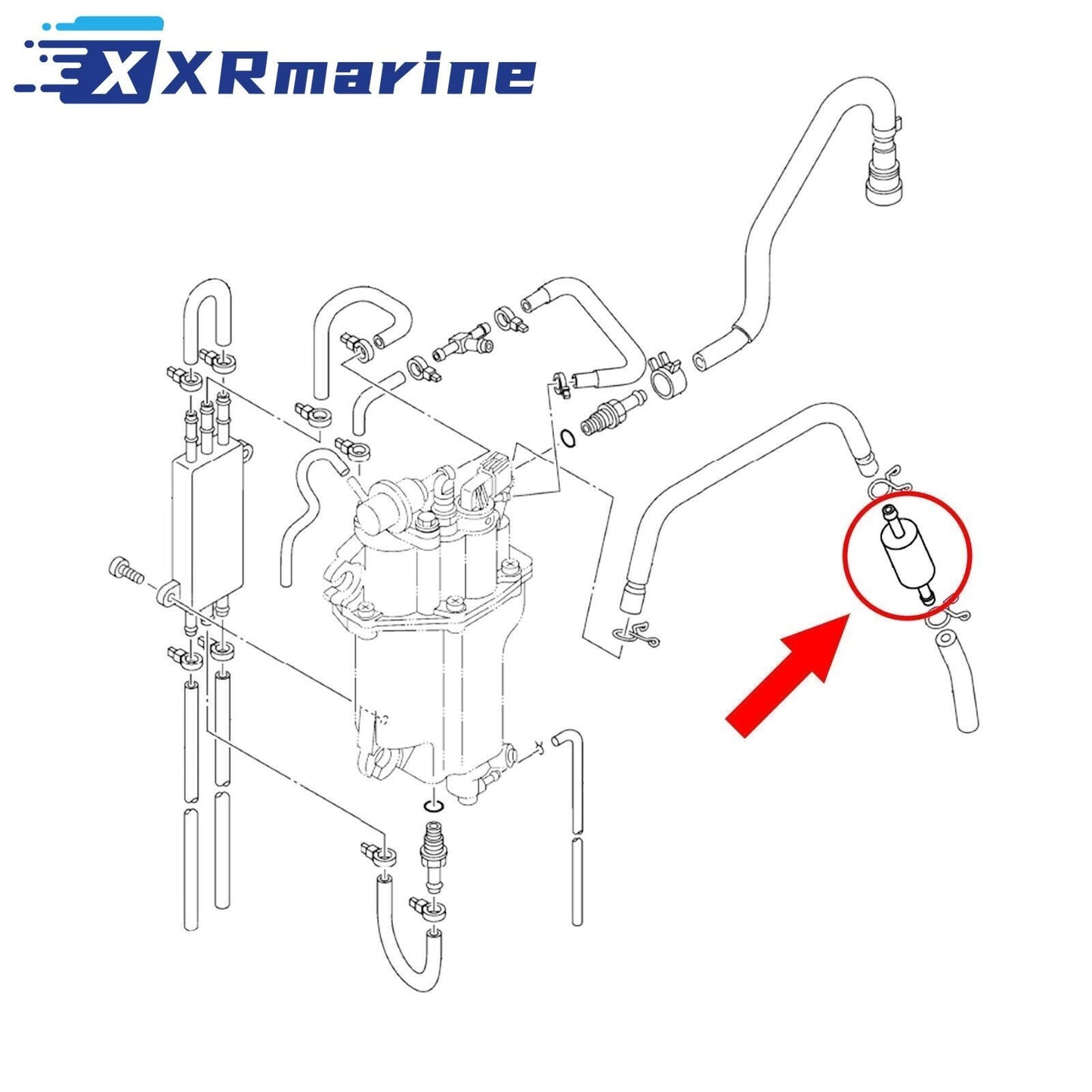 Fuel Filter for Yamaha Outboard 4-Stroke 30-115HP 6C5-24251 — United States Local Warehouse