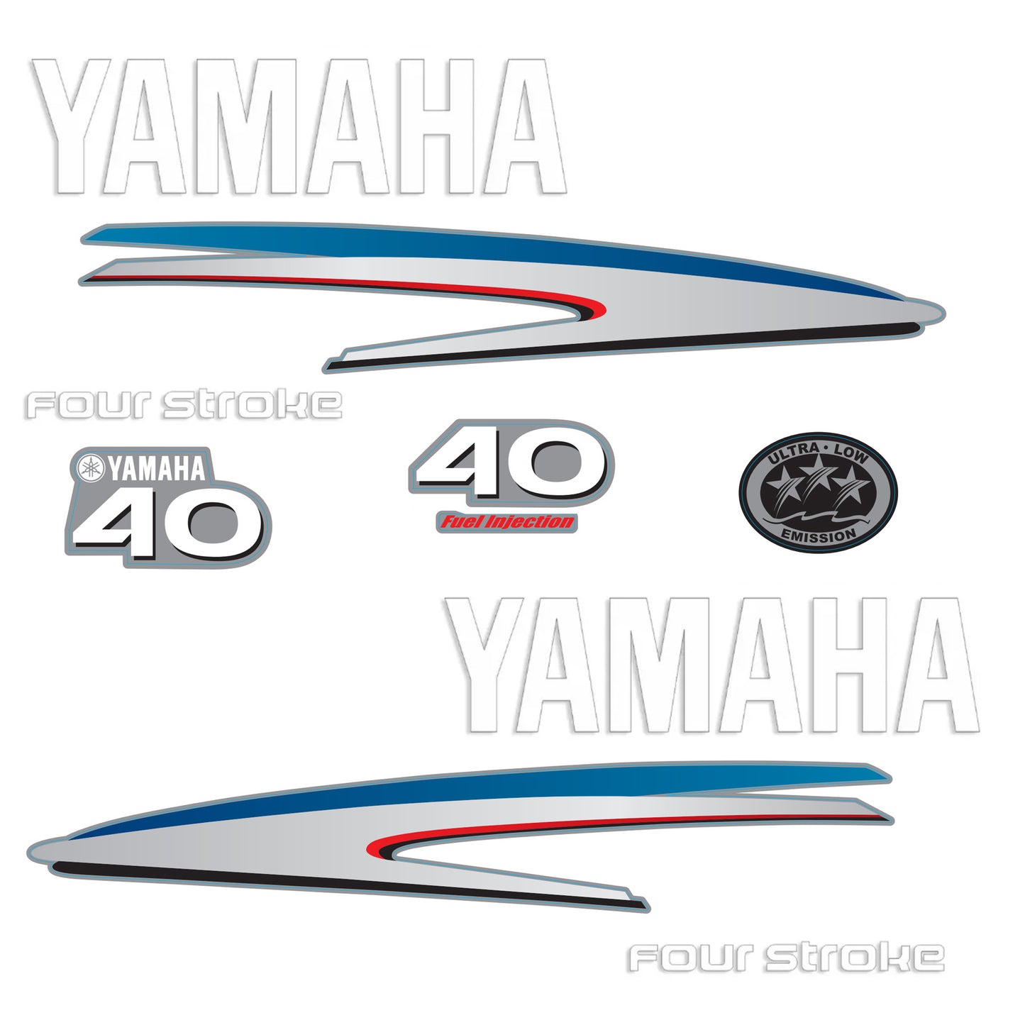 Yamaha 2-Stroke 40hp Outboard Motor Cowling Cover Sticker - Image 3 - XRmarine