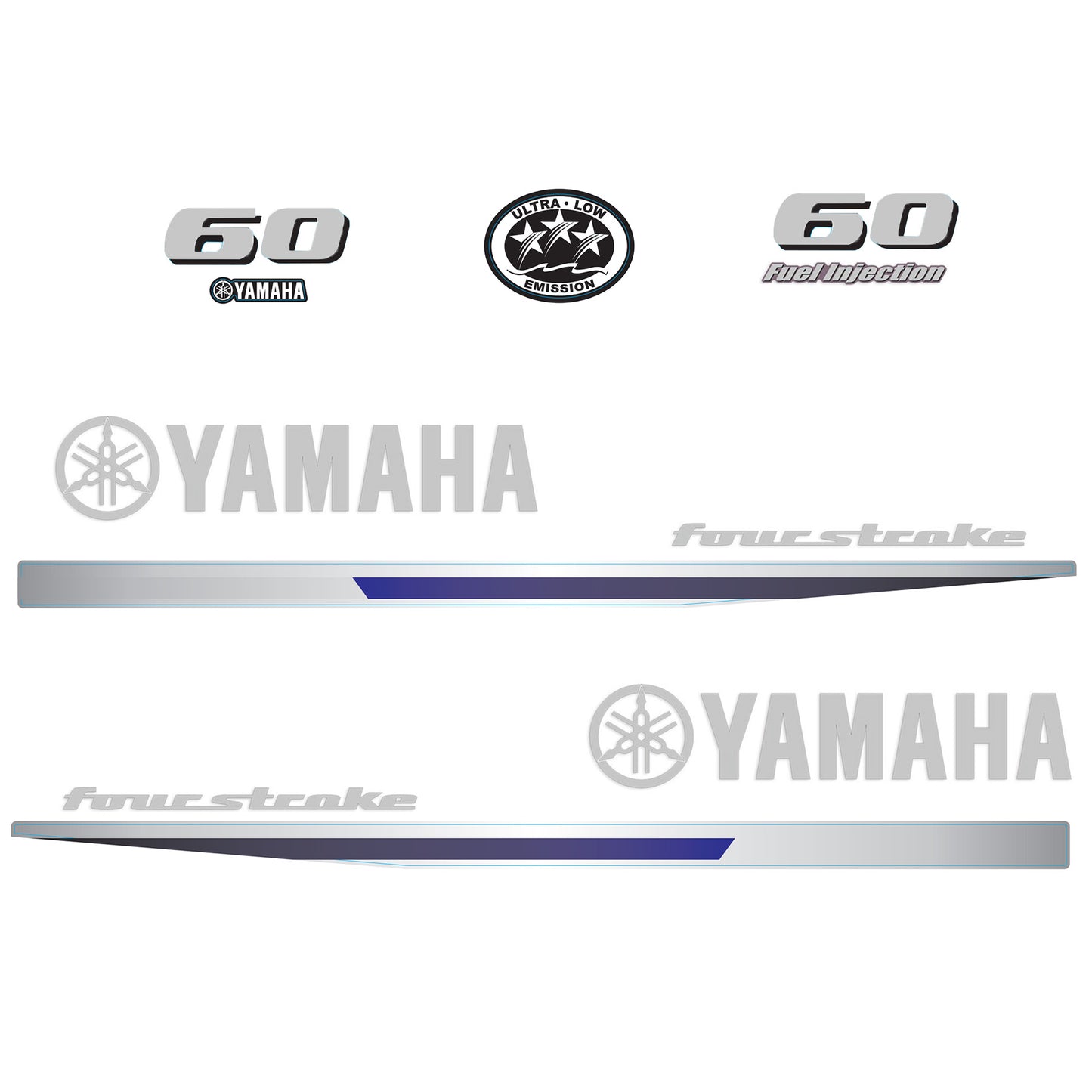 Yamaha 4-Stroke 60hp EFI Outboard Motor Cowling Cover Sticker - Image 3 - XRmarine
