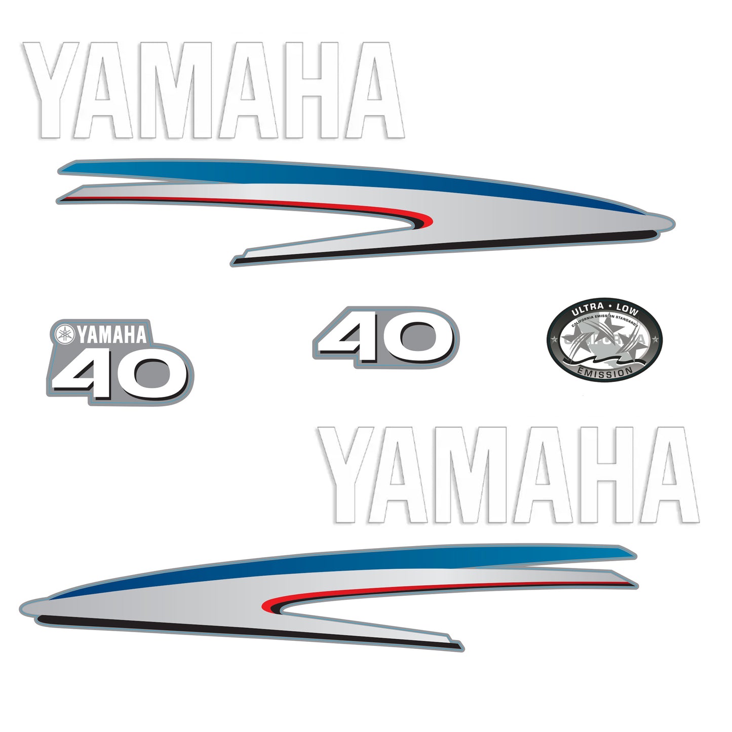 Yamaha 4-Stroke 40hp Outboard Motor Cowling Cover Sticker - Image 3 - XRmarine