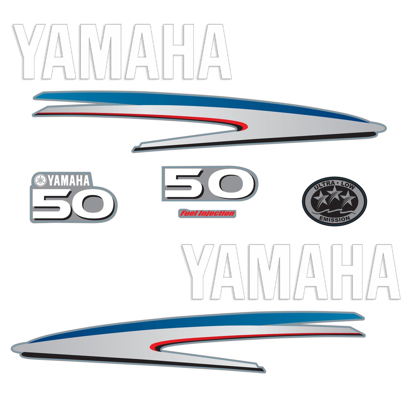 Yamaha 4-Stroke 50hp EFI Outboard Motor Cowling Cover Sticker - Image 2 - XRmarine