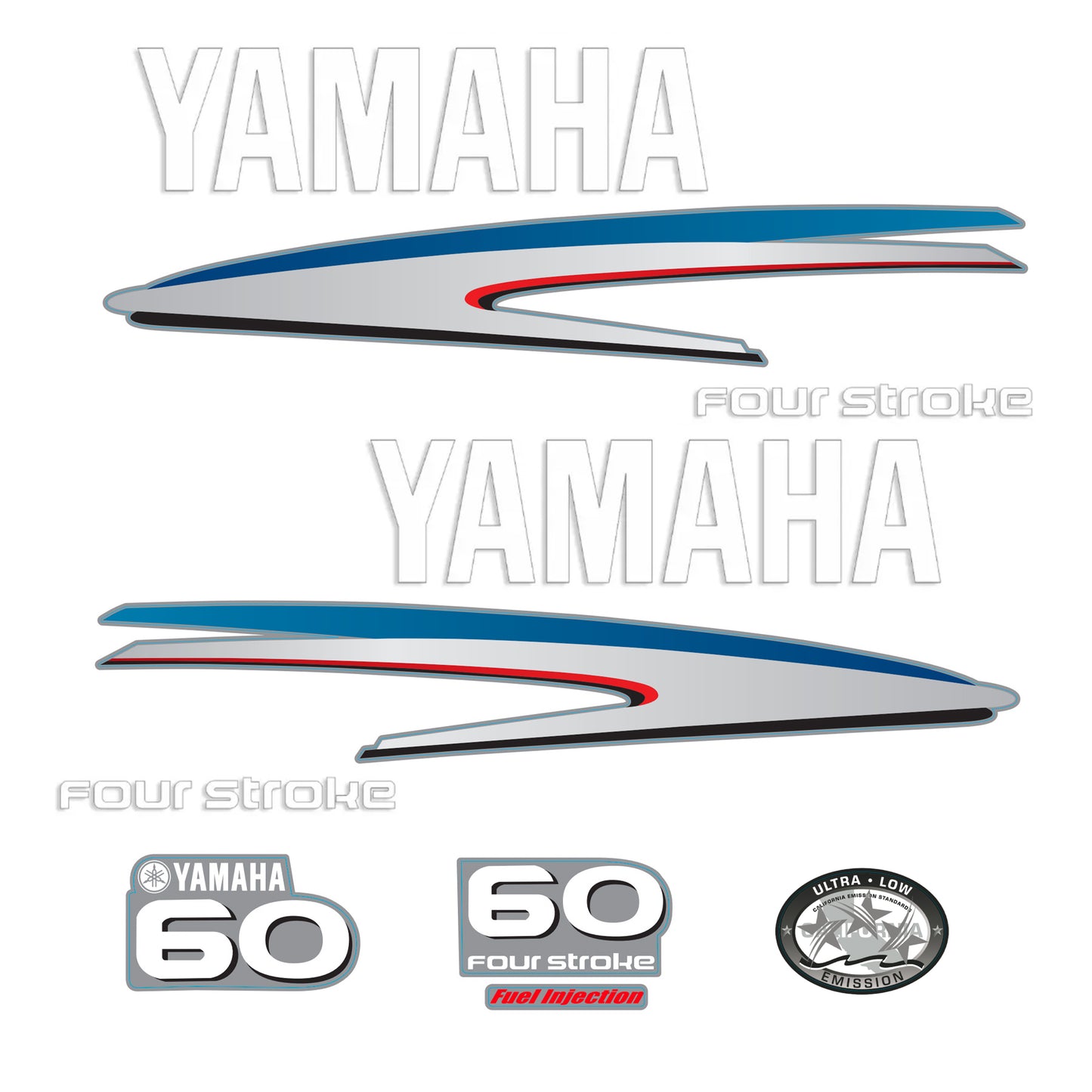 Yamaha 4-Stroke 60hp EFI Outboard Motor Cowling Cover Sticker - Image 2 - XRmarine