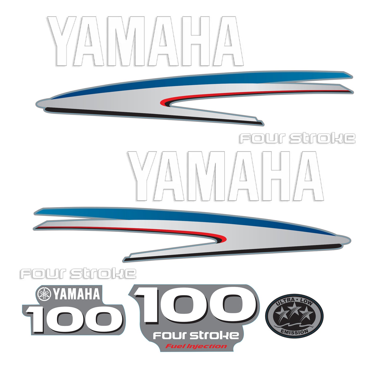 Yamaha 4-Stroke 100hp EFI Outboard Motor Cowling Cover Sticker - Image 2 - XRmarine