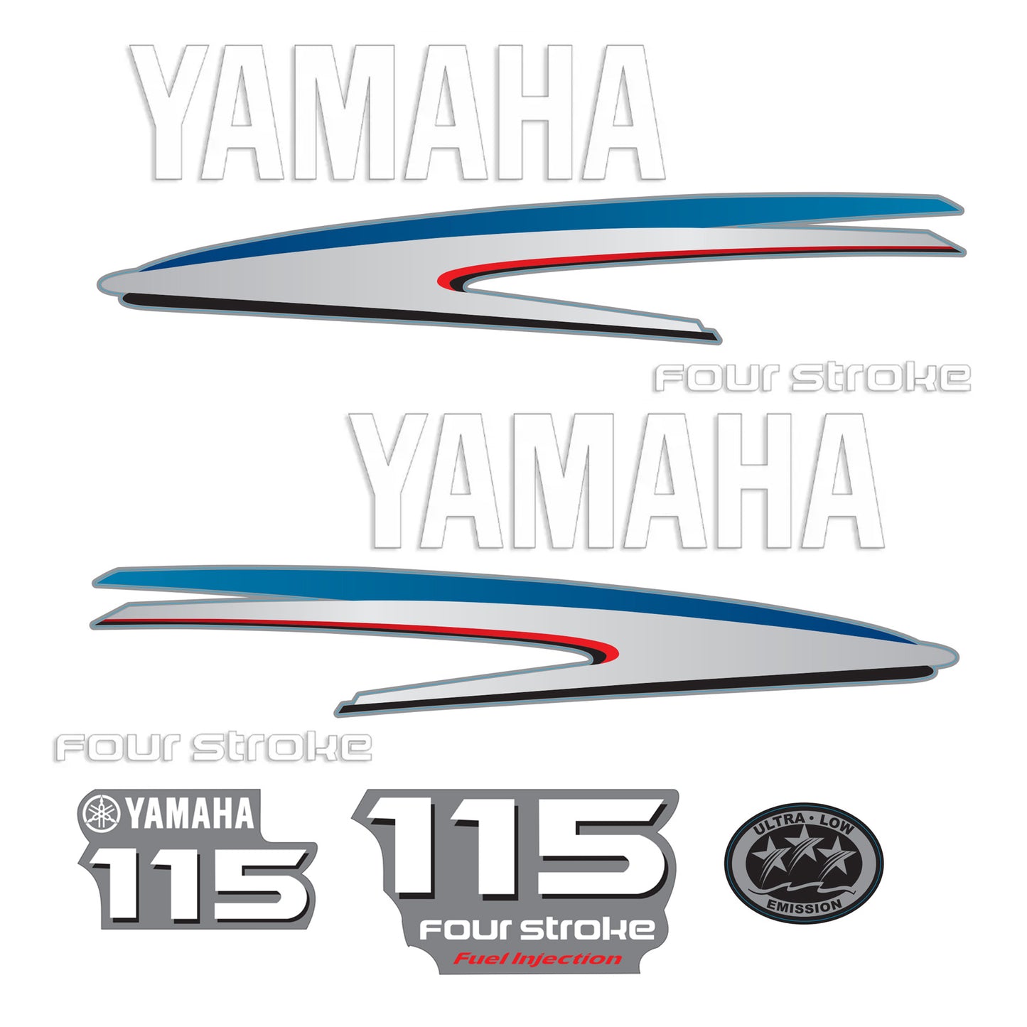 Yamaha 4-Stroke 115hp EFI Outboard Motor Cowling Cover Sticker - Image 1 - XRmarine