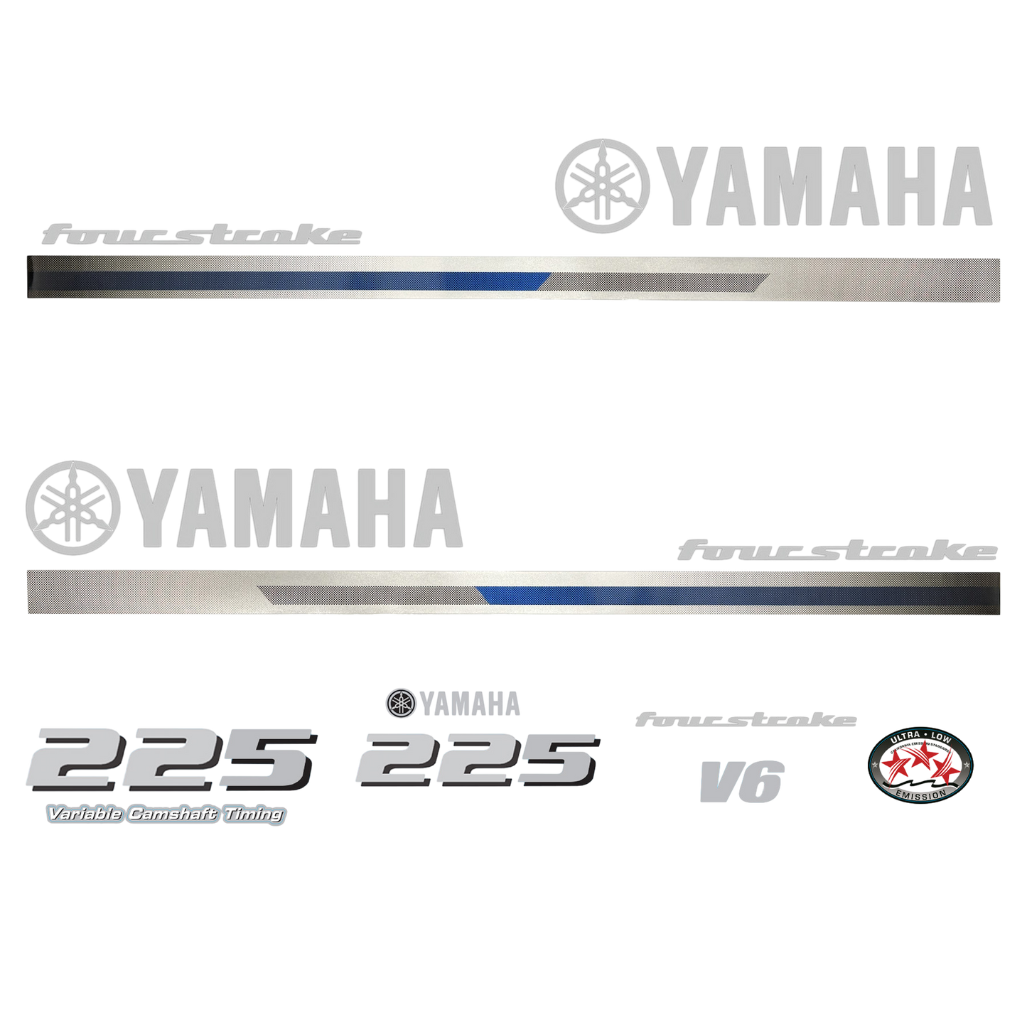 Yamaha 4-Stroke 225hp V6 VCT Outboard Motor Cowling Cover Sticker - Image 3 - XRmarine