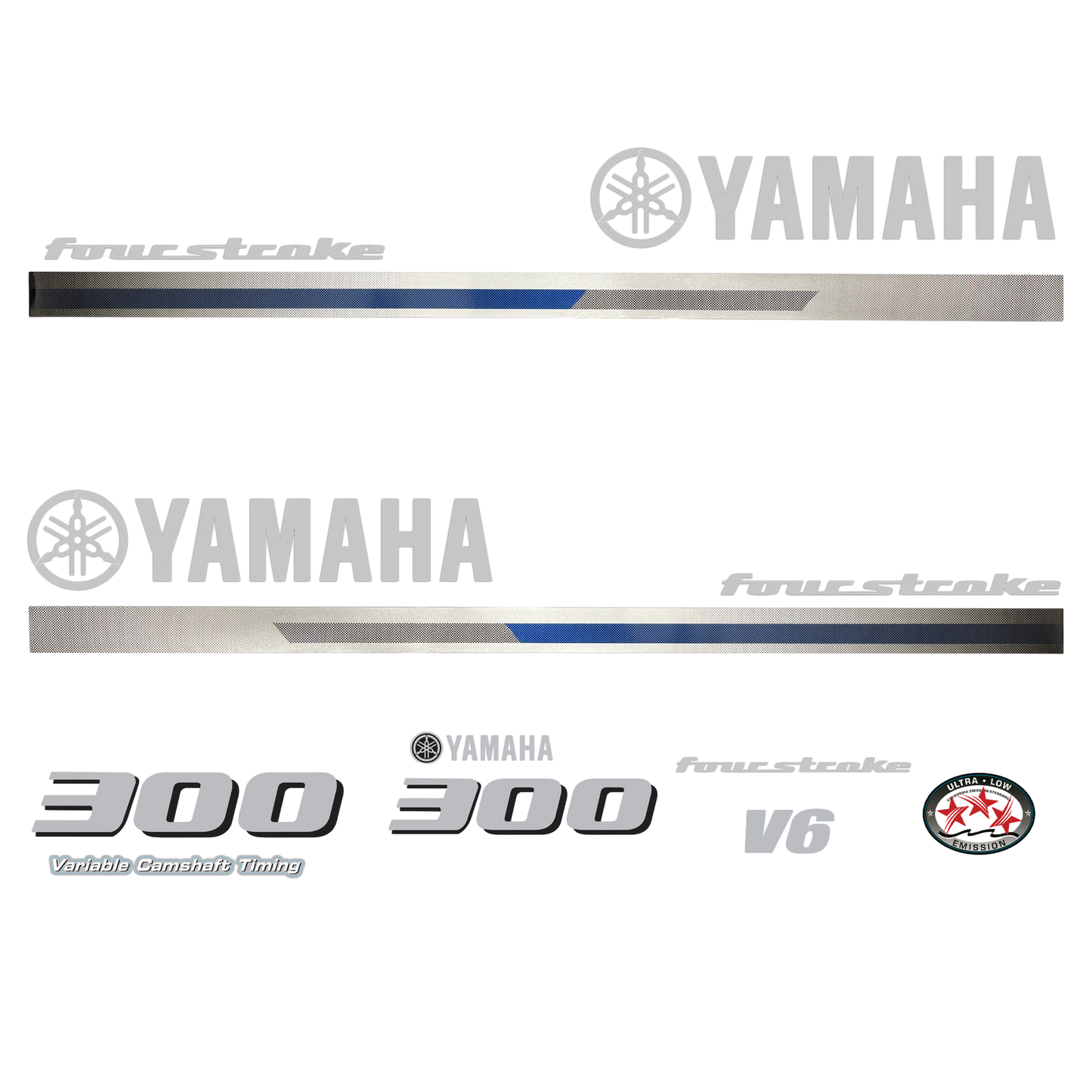 Yamaha 4-Stroke 300hp V6 VCT Outboard Motor Cowling Cover Sticker - Image 3 - XRmarine