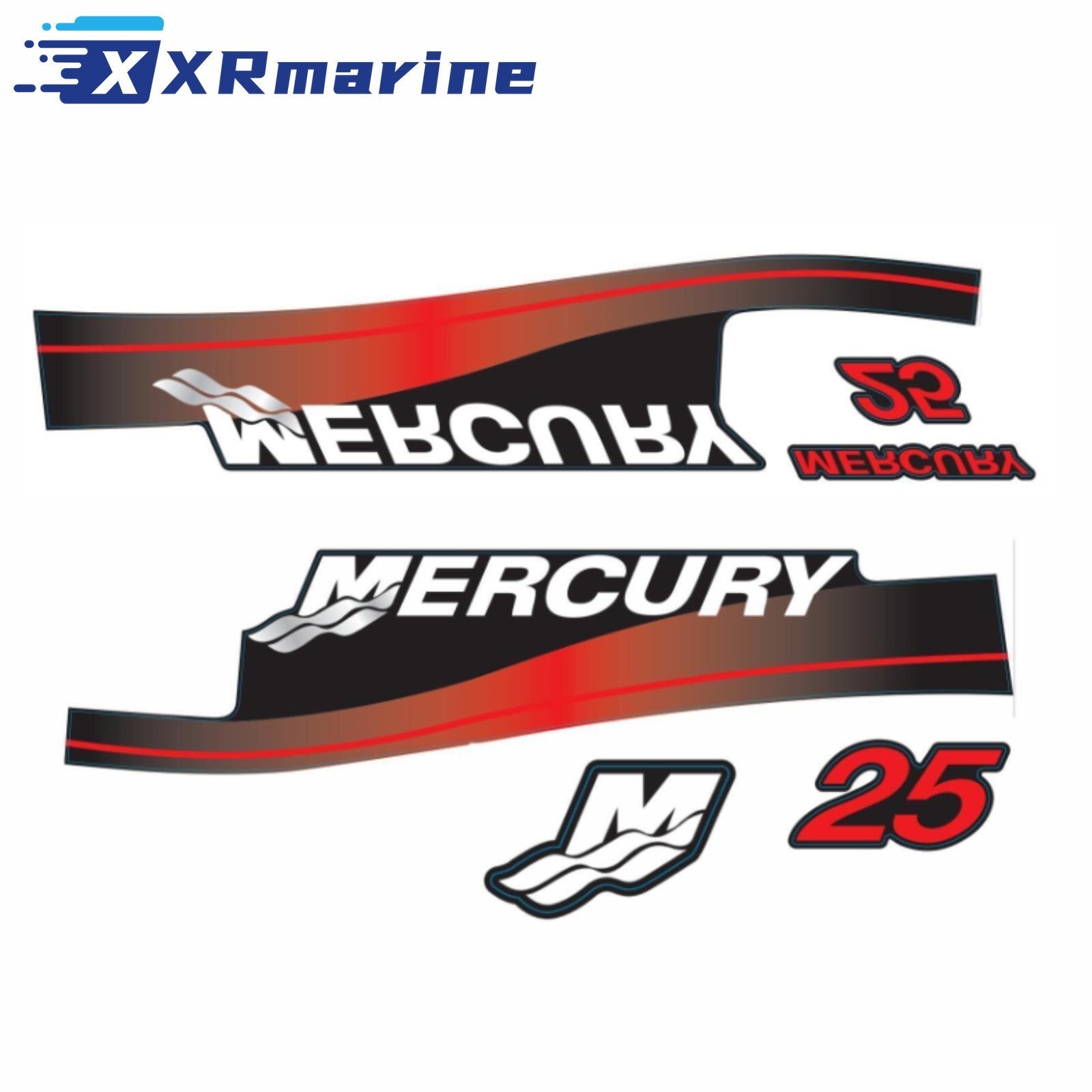 Red Decals Mercury 25HP 1999-2006 808499A00 - Image 2 - XRmarine