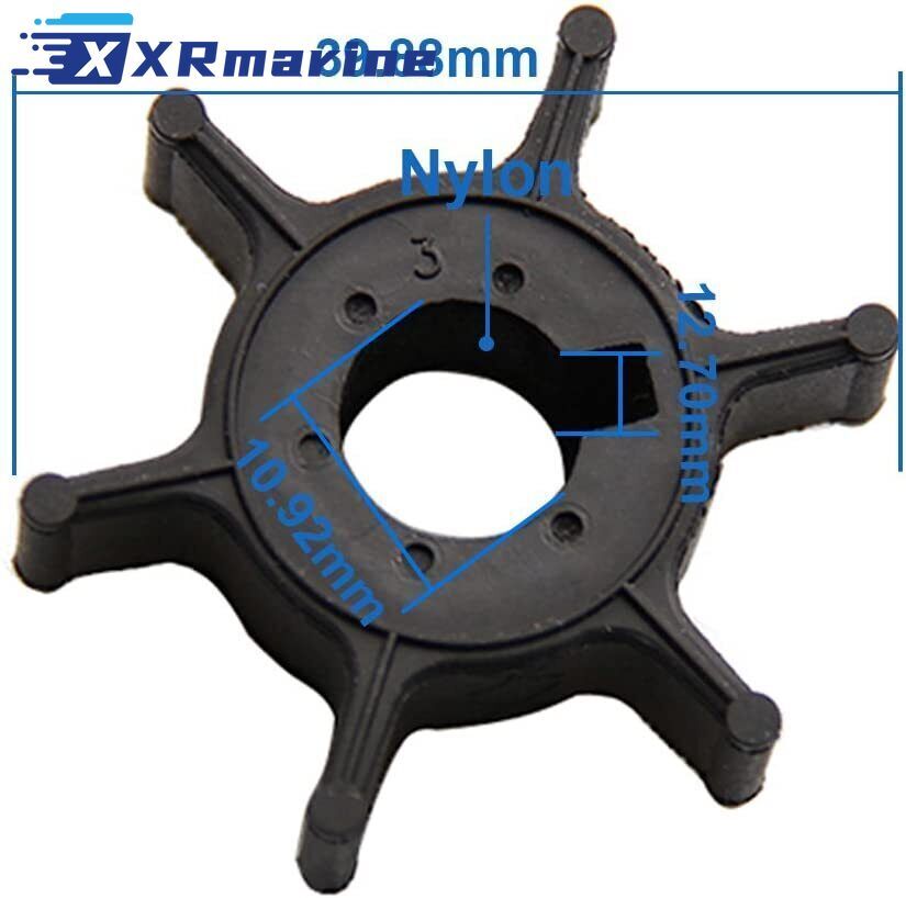 6E0-44352-00 Impeller with Key for Yamaha Mariner Outboard 4HP-5HP 1984-2016 - Image 3 - XRmarine