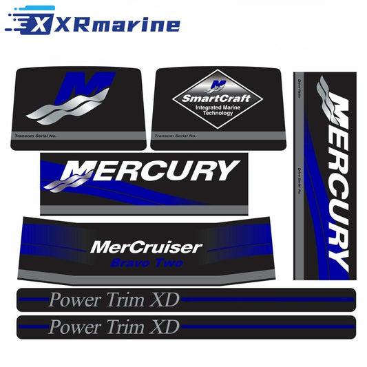 Decals Sticker Kit for MerCruiser Bravo 37- 13722A90 Two Drives Engine Blue Rams - Image 1 - XRmarine