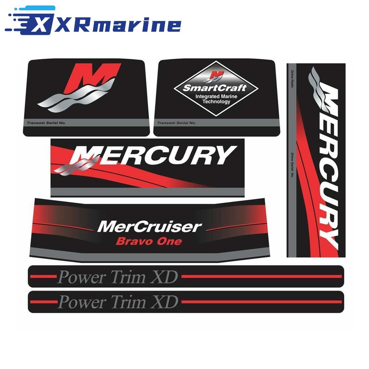 Mercruiser 2-Stroke  Outboard Motor Cowling Cover Sticker - Image 1 - XRmarine