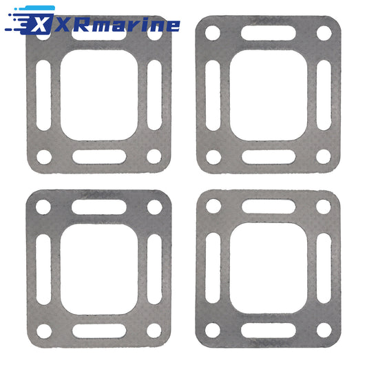 4PCS Riser Manifold Full Flow Engines Gasket For Mercruiser 4.3 5.0 5.7 V6 V8 GM