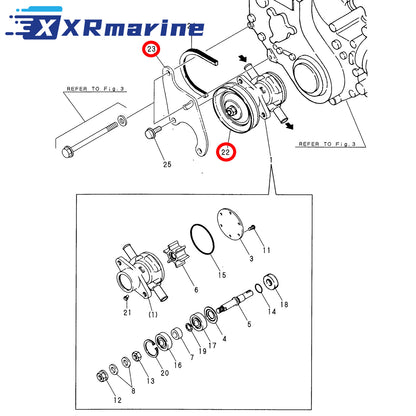Sea Water Pump Yanmar Johnson 128397-42500 - 10 - XRmarine