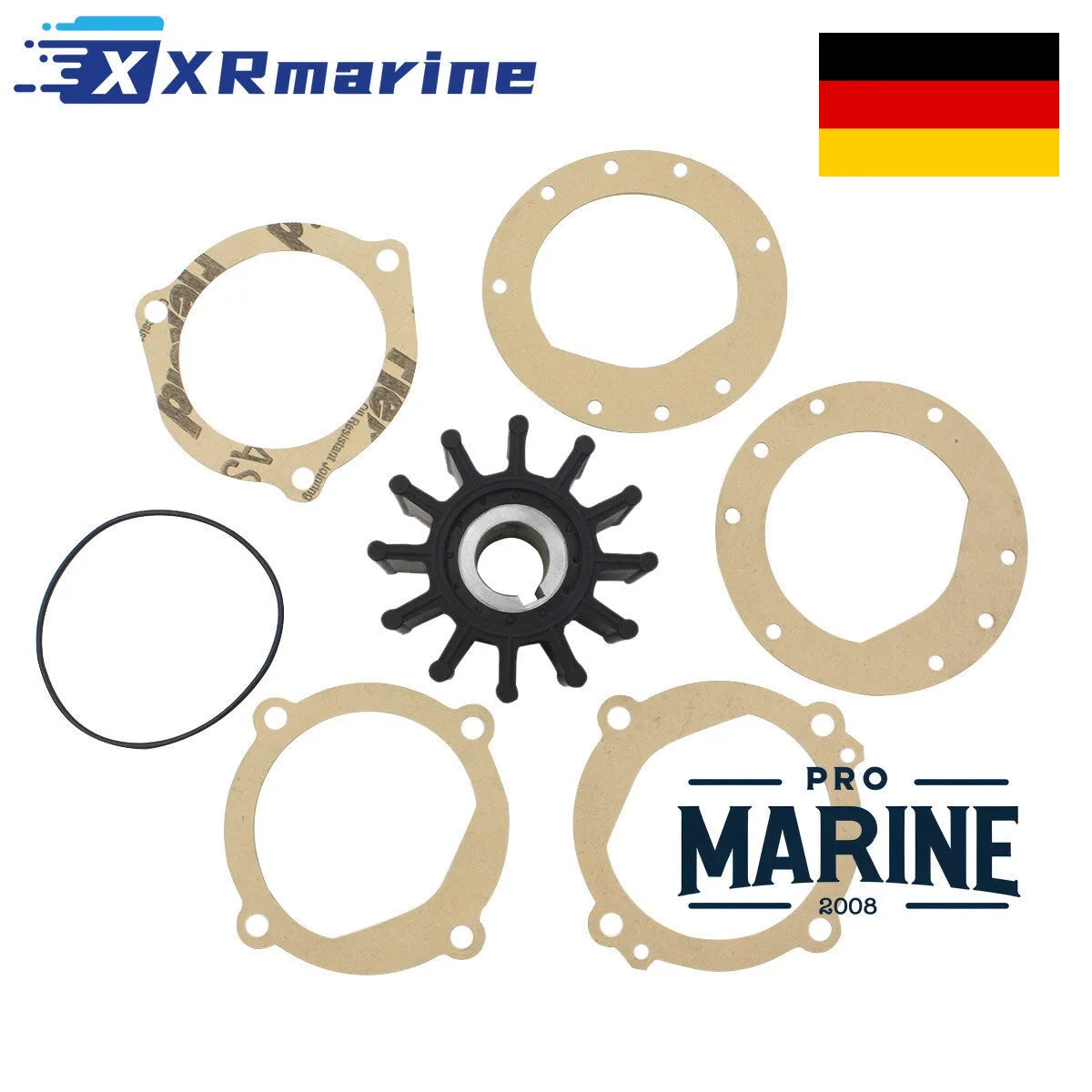 Sea Water Pump Flexible Impeller Kit for Volvo Inboard 835512 — Germany Local Warehouse