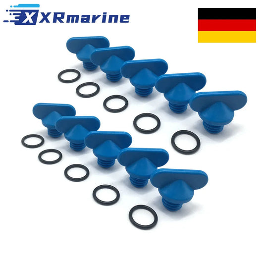 10 PCS 22-806608A02 Drain Plug for MerCruiser Stern Drive 3.0-8.2 L Motors — Germany Local Warehouse