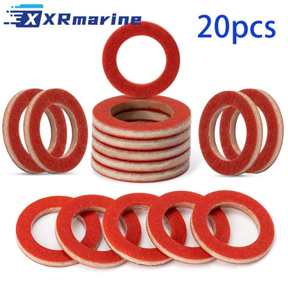 Red Lower Unit Oil Drain Screw Gasket For Yamaha 90430-08020 90430-08003 20pcs — Australia Local Warehouse