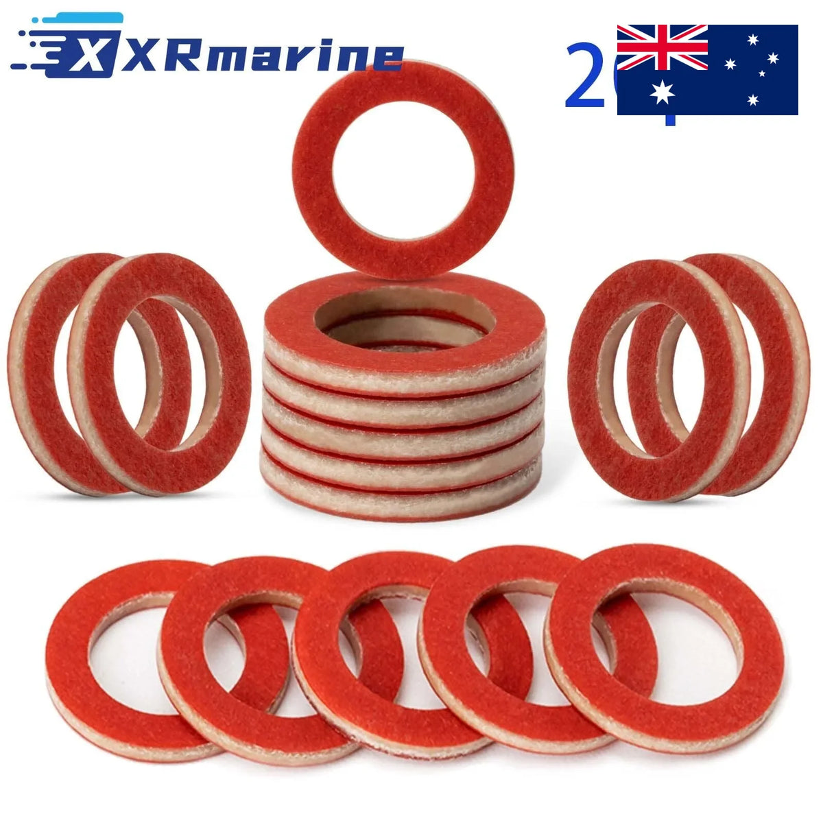 Red Lower Unit Oil Drain Screw Gasket For Yamaha 90430-08020 90430-08003 20pcs — Australia Local Warehouse