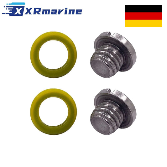 2 PCS Marine Drain Plug Screw Kits 10-79953Q2 for Mercury MERCRUISER 10-79953A2 — Germany Local Warehouse