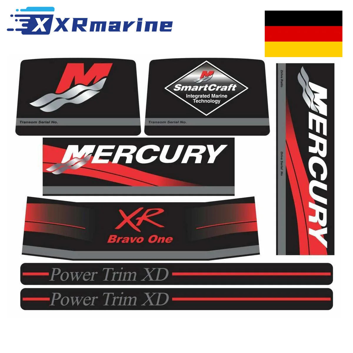 Decal Sticker Kit for MerCruiser Bravo One Red 37-15167A90 — Germany Local Warehouse