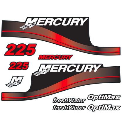 Mercury 225hp freshWater EFI Outboard Motors Cowling Cover Sticker Set Red Replacement - Image 2 - XRmarine