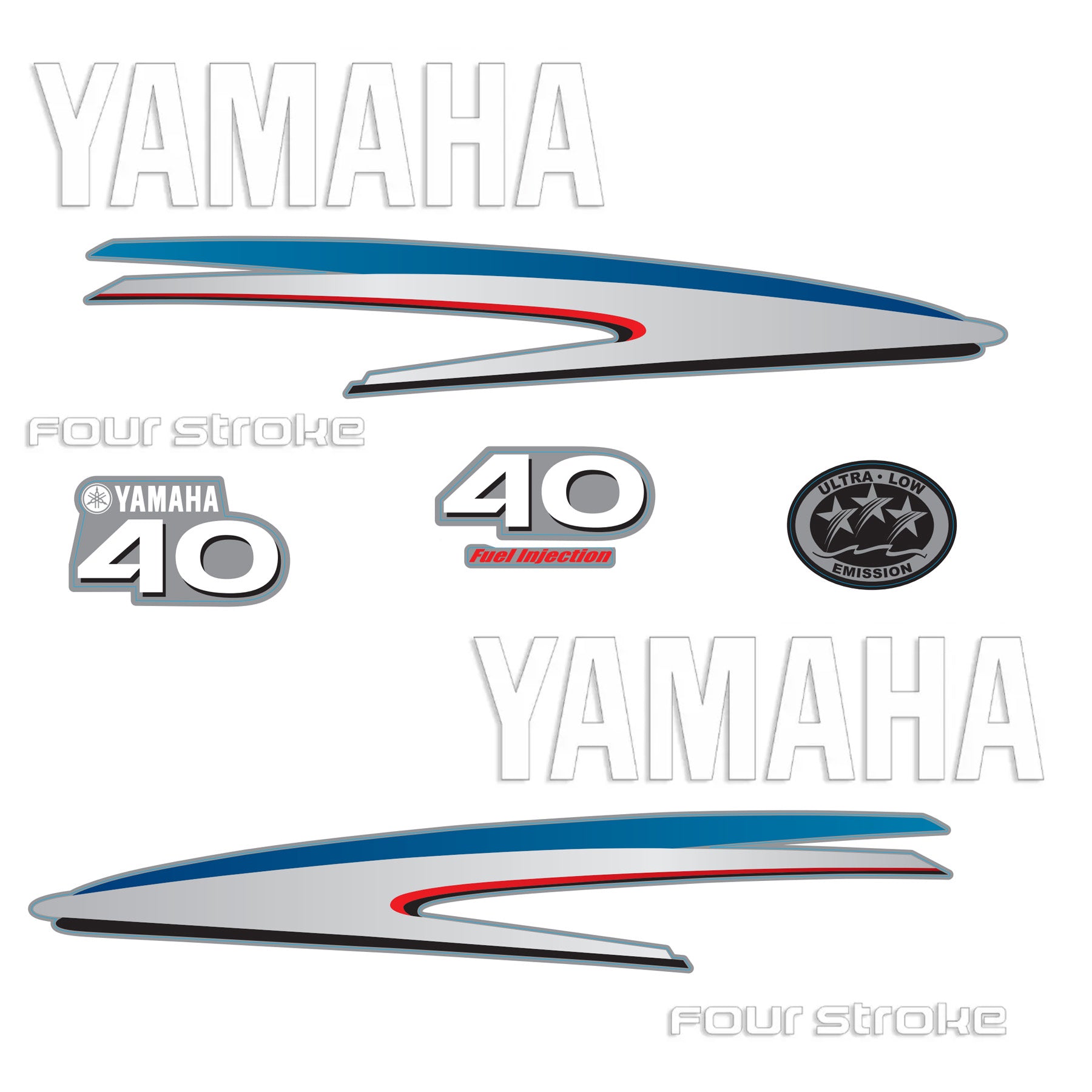 Yamaha 2-Stroke 40hp Outboard Motor Cowling Cover Sticker - Image 3 - XRmarine
