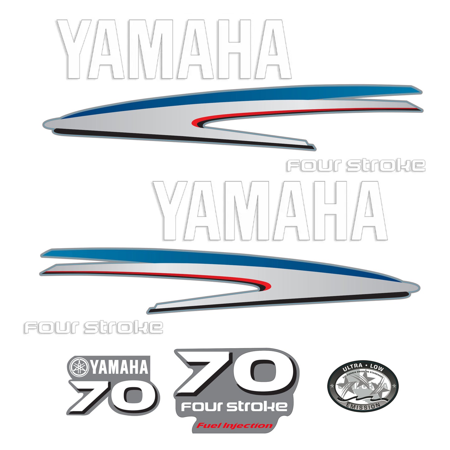 Yamaha 4-Stroke 70hp EFI Outboard Motor Cowling Cover Sticker - Image 2 - XRmarine