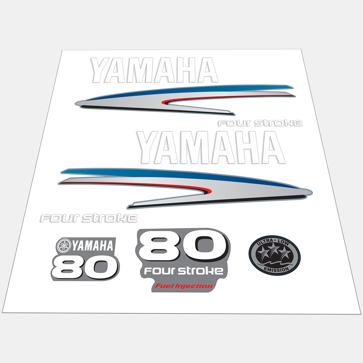 Yamaha 4-Stroke 80hp EFI Outboard Motor Cowling Cover Sticker - Image 1 - XRmarine
