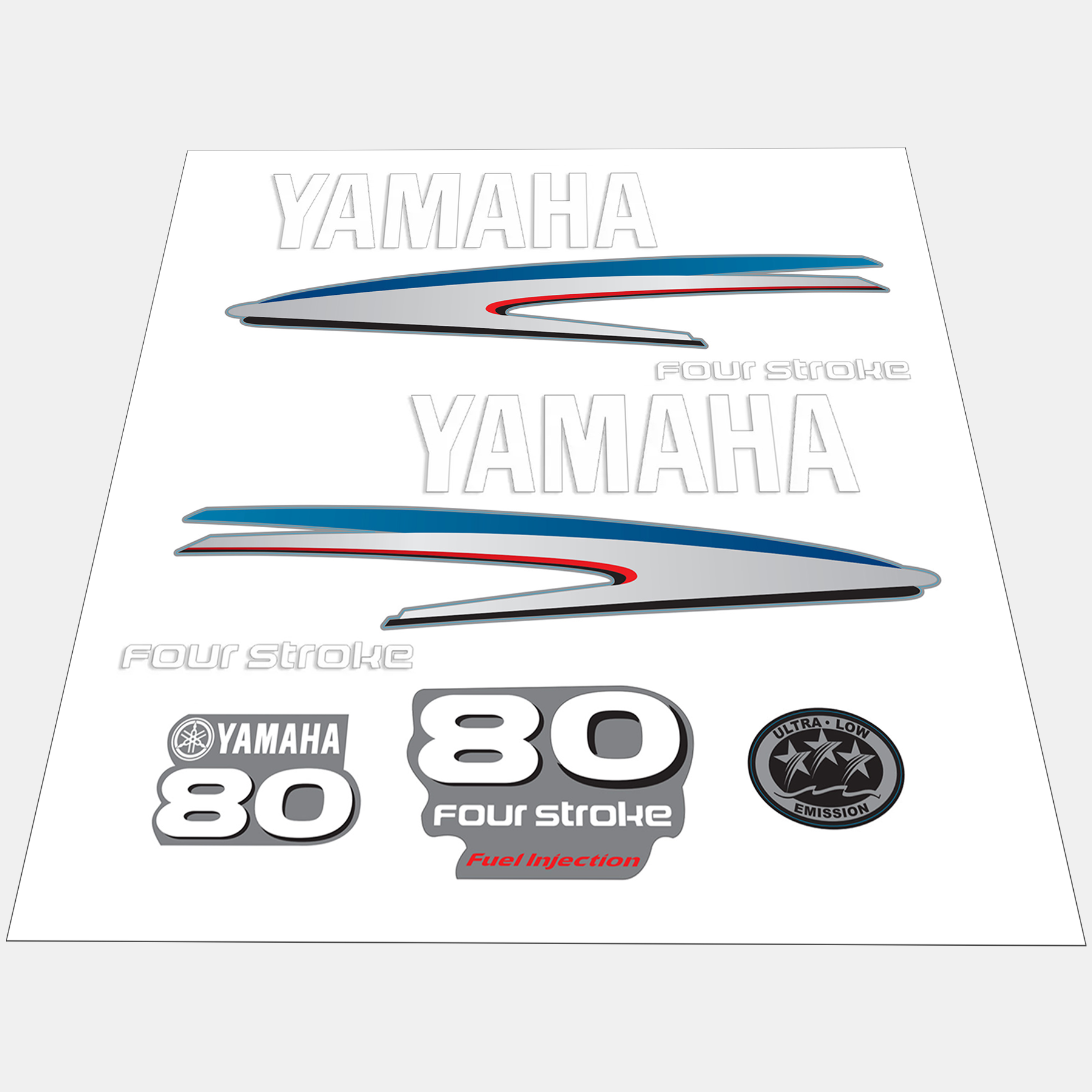 Yamaha 4-Stroke 80hp EFI Outboard Motor Cowling Cover Sticker - Image 1 - XRmarine