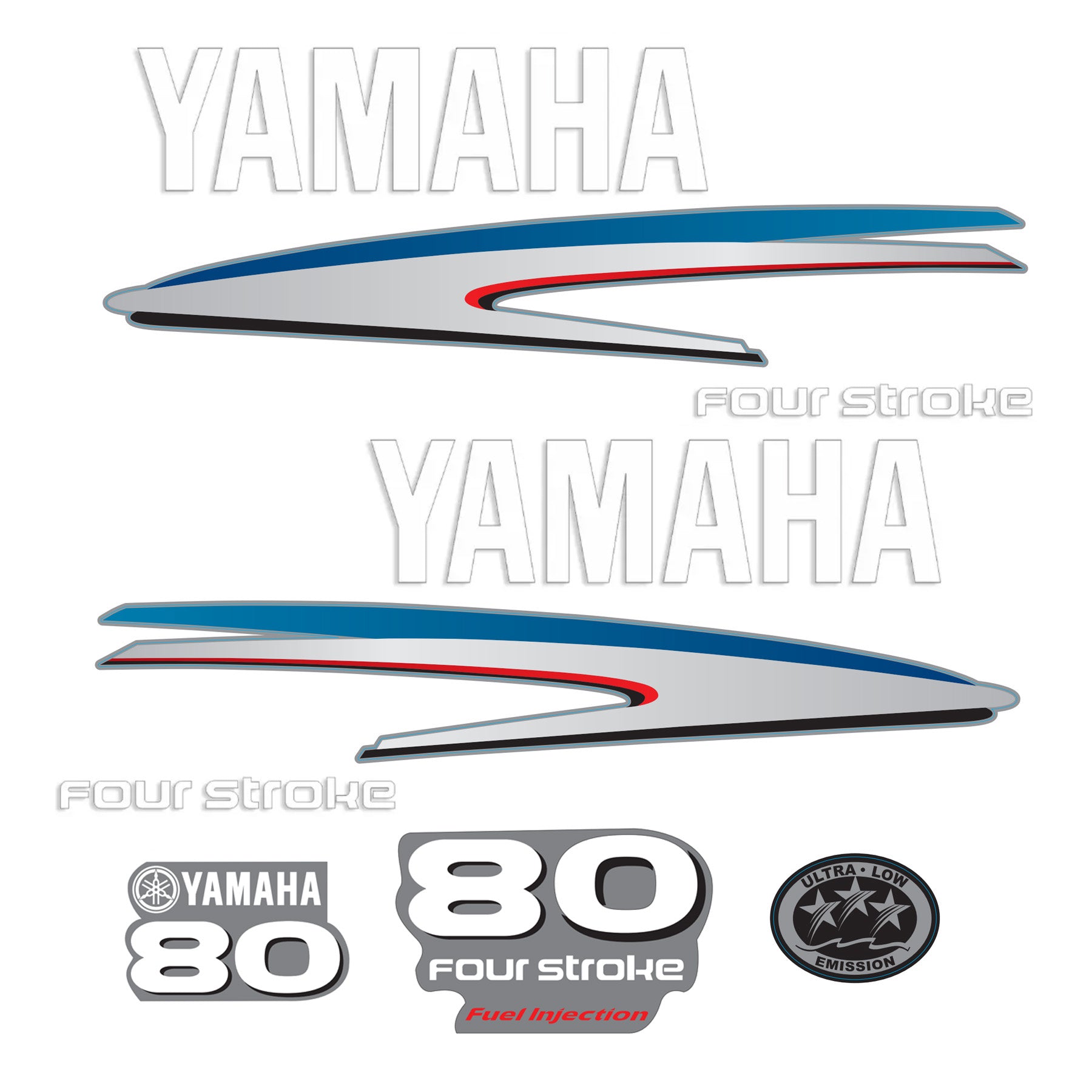Yamaha 4-Stroke 80hp EFI Outboard Motor Cowling Cover Sticker - Image 2 - XRmarine