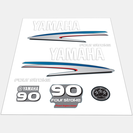 Yamaha 4-Stroke 90hp EFI Outboard Motor Cowling Cover Sticker - Image 1 - XRmarine