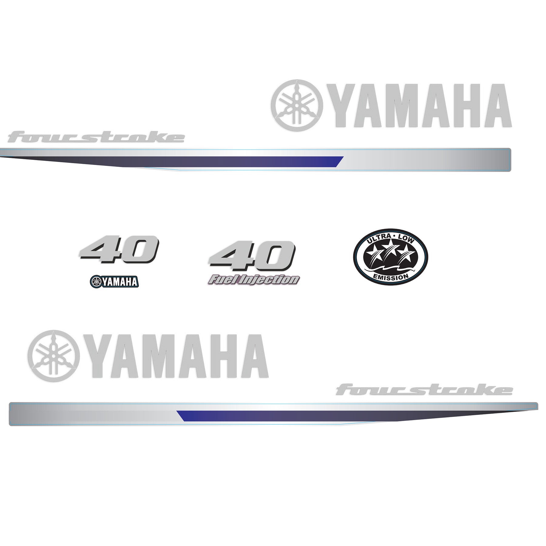Yamaha 4-Stroke 40hp EFI Outboard Motor Cowling Cover Sticker - Image 1 - XRmarine