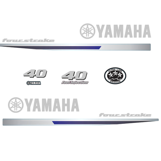 Yamaha 4-Stroke 40hp EFI Outboard Motor Cowling Cover Sticker - Image 1 - XRmarine