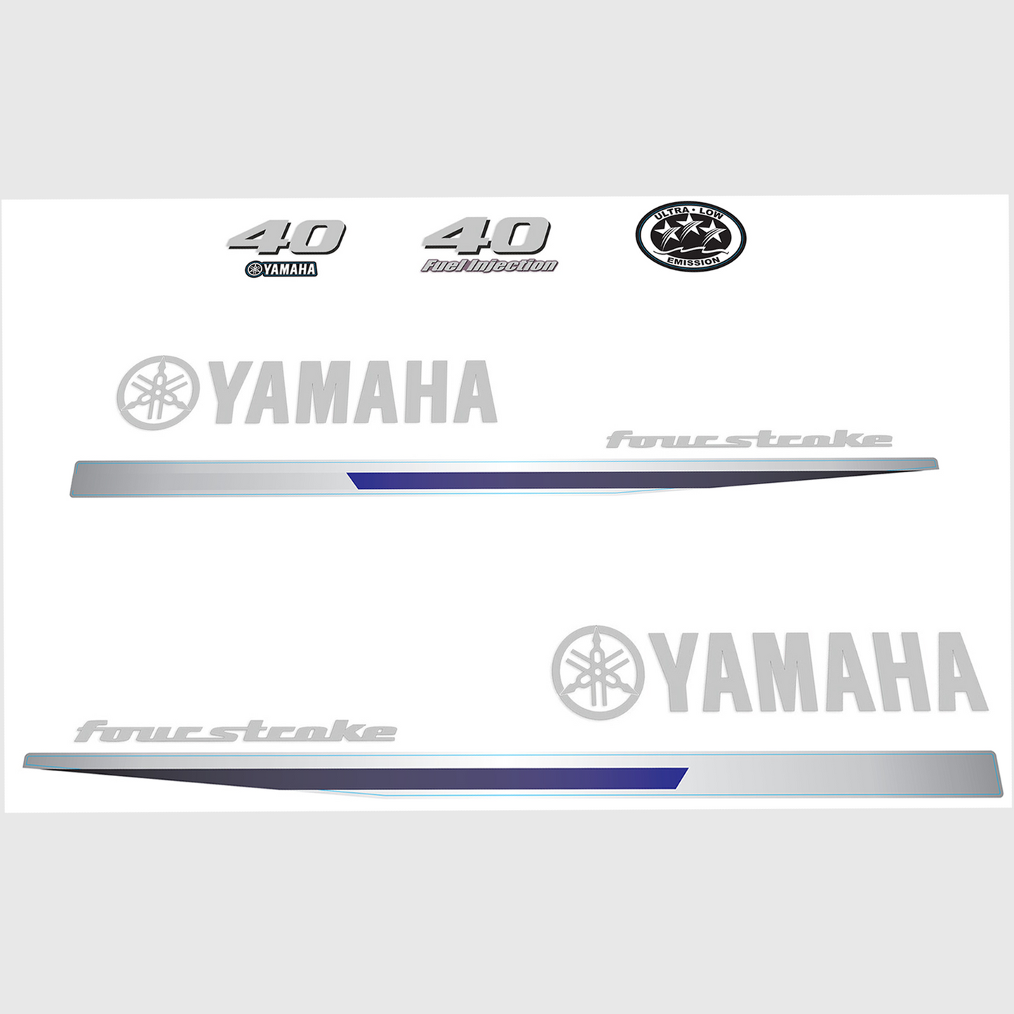 Yamaha 4-Stroke 40hp EFI Outboard Motor Cowling Cover Sticker - Image 2 - XRmarine