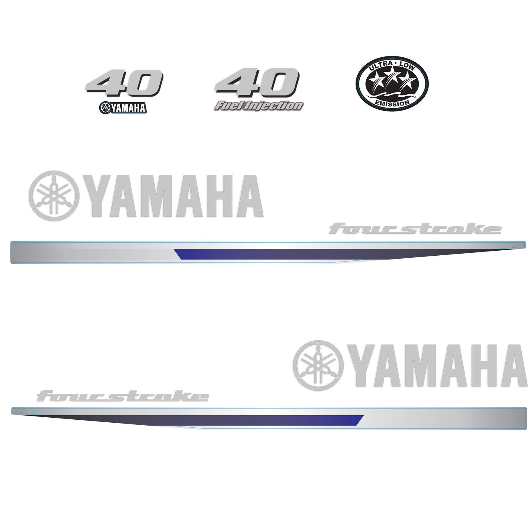 Yamaha 4-Stroke 40hp EFI Outboard Motor Cowling Cover Sticker - Image 4 - XRmarine