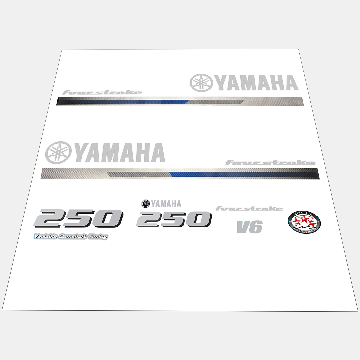 Yamaha 4-Stroke 250hp V6 Outboard Motor Cowling Cover Sticker - Image 1 - XRmarine