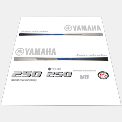 Yamaha 4-Stroke 250hp V6 Outboard Motor Cowling Cover Sticker - Image 1 - XRmarine
