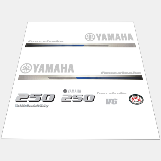 Yamaha 4-Stroke 250hp V6 Outboard Motor Cowling Cover Sticker - Image 1 - XRmarine