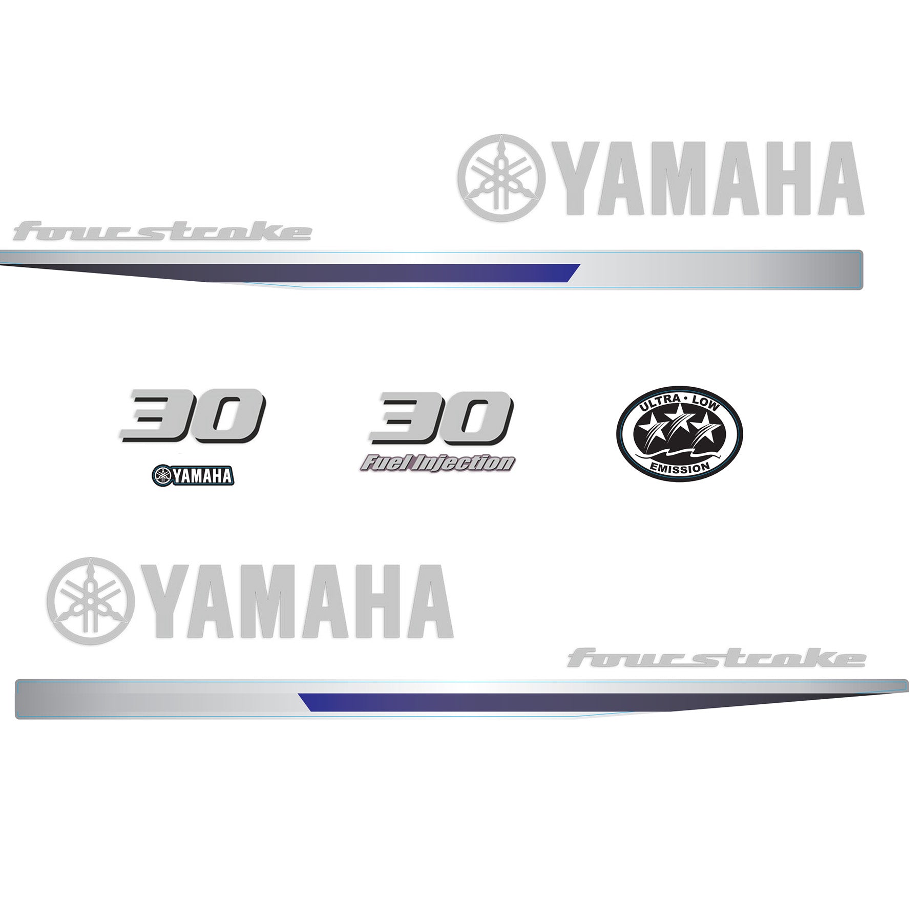 Yamaha 4-Stroke 30hp EFI Outboard Motor Cowling Cover Sticker - Image 1 - XRmarine
