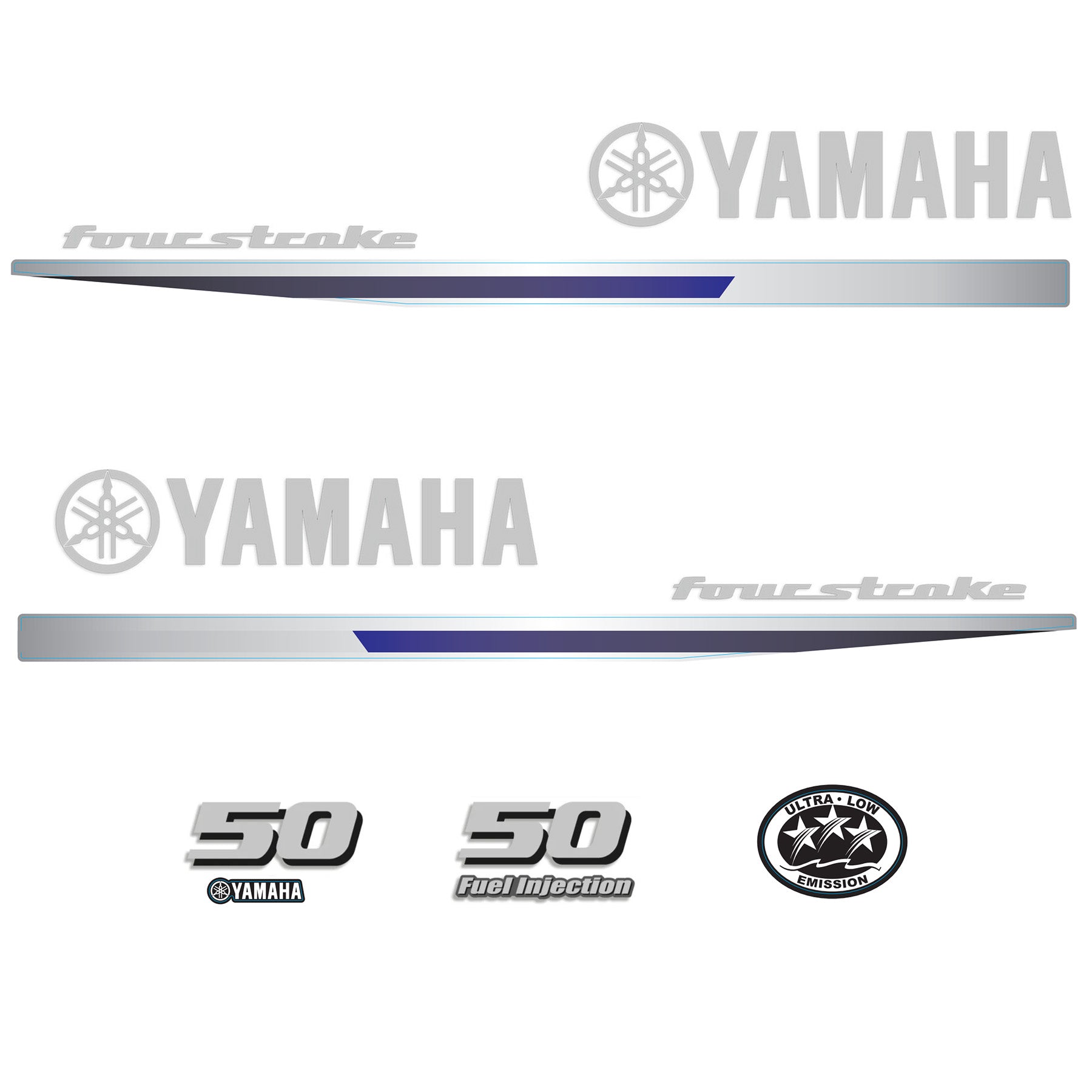 Yamaha 4-Stroke 50hp EFI Outboard Motor Cowling Cover Sticker - Image 3 - XRmarine