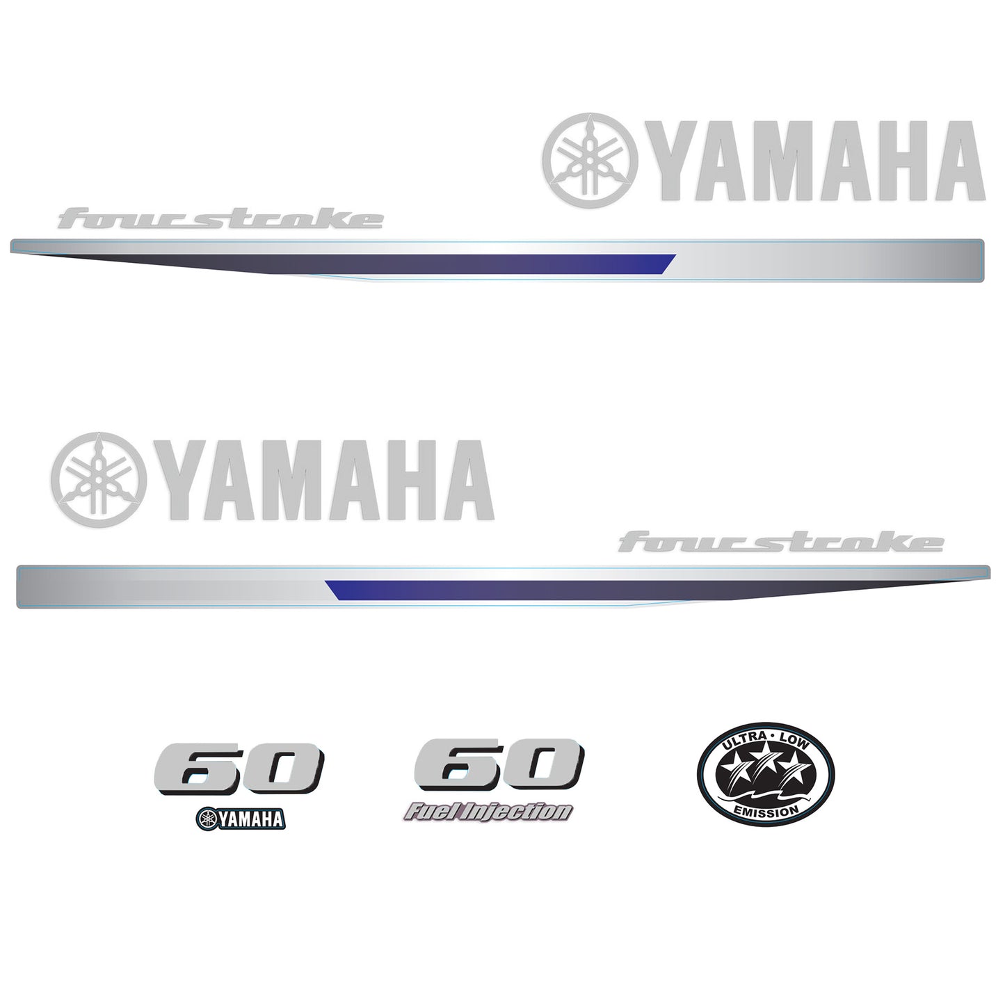 Yamaha 4-Stroke 60hp EFI Outboard Motor Cowling Cover Sticker - Image 1 - XRmarine