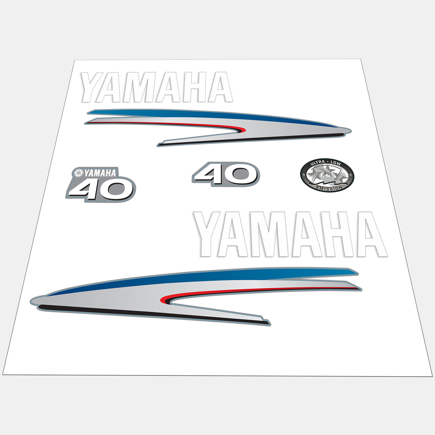 Yamaha 4-Stroke 40hp Outboard Motor Cowling Cover Sticker - Image 1 - XRmarine