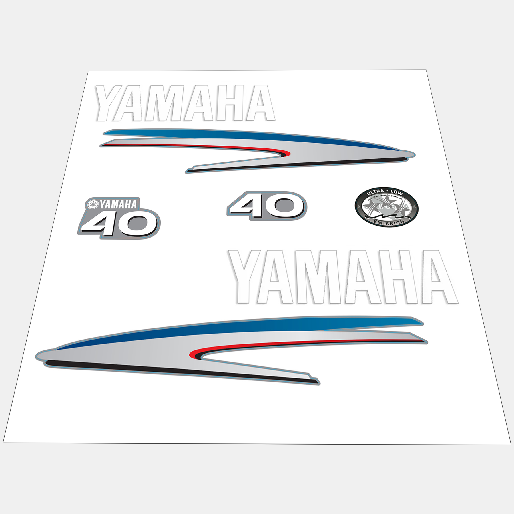 Yamaha 4-Stroke 40hp Outboard Motor Cowling Cover Sticker - Image 1 - XRmarine