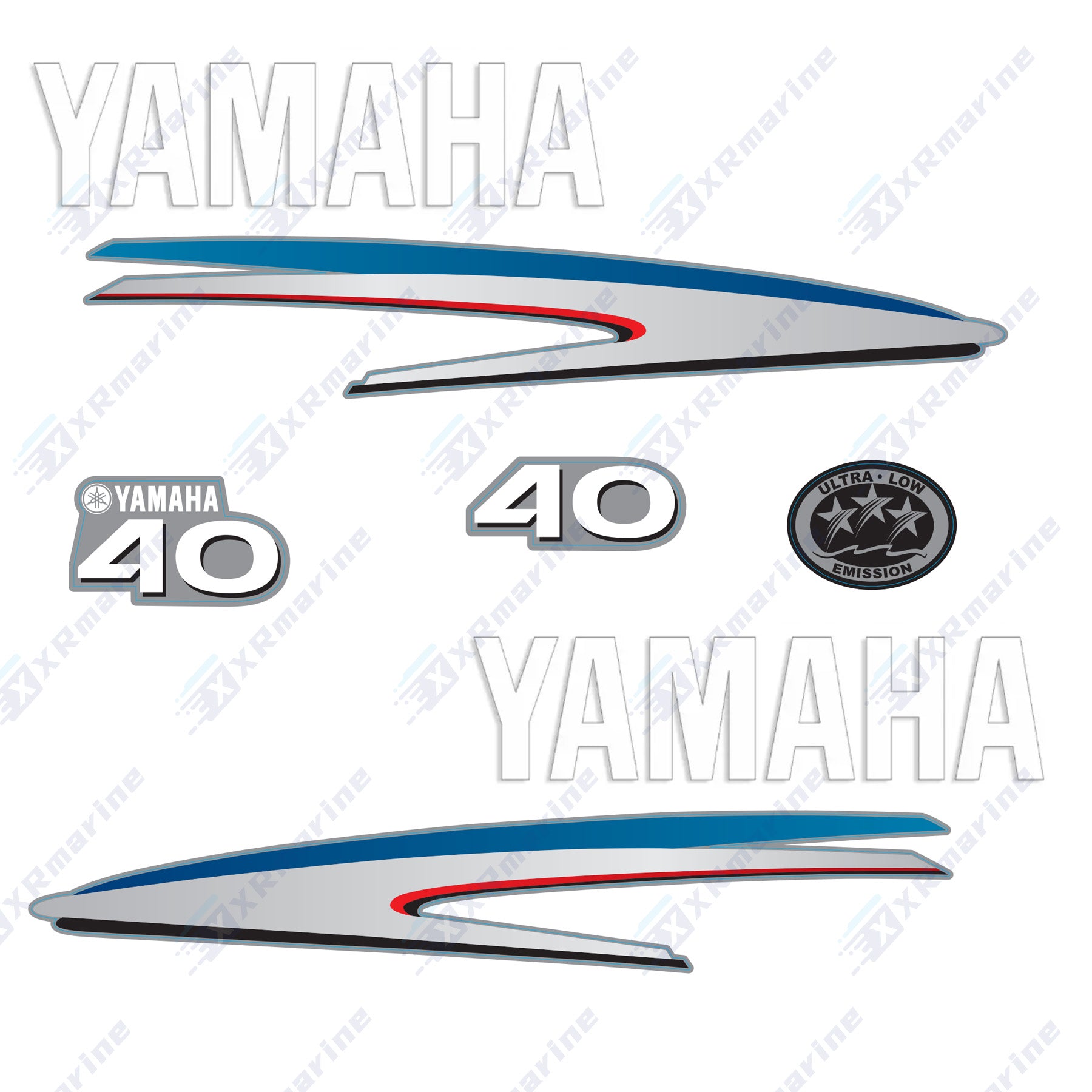 Yamaha 4-Stroke 40hp Outboard Motor Cowling Cover Sticker - Image 2 - XRmarine
