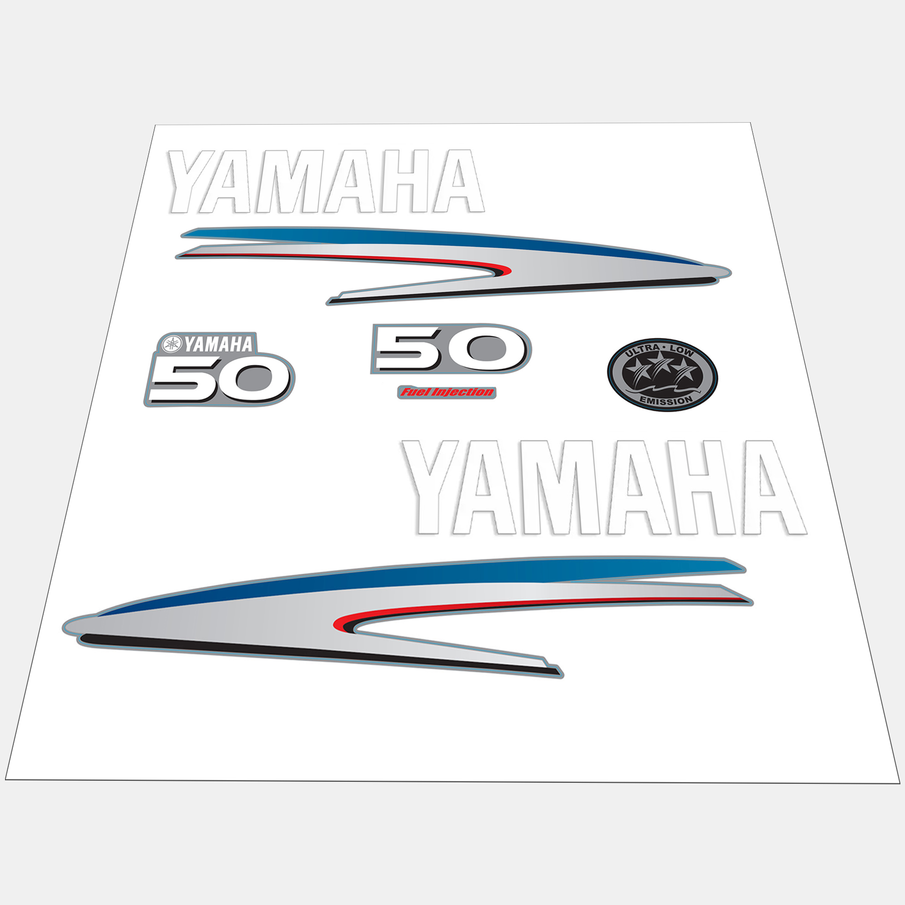 Yamaha 4-Stroke 50hp EFI Outboard Motor Cowling Cover Sticker - Image 1 - XRmarine