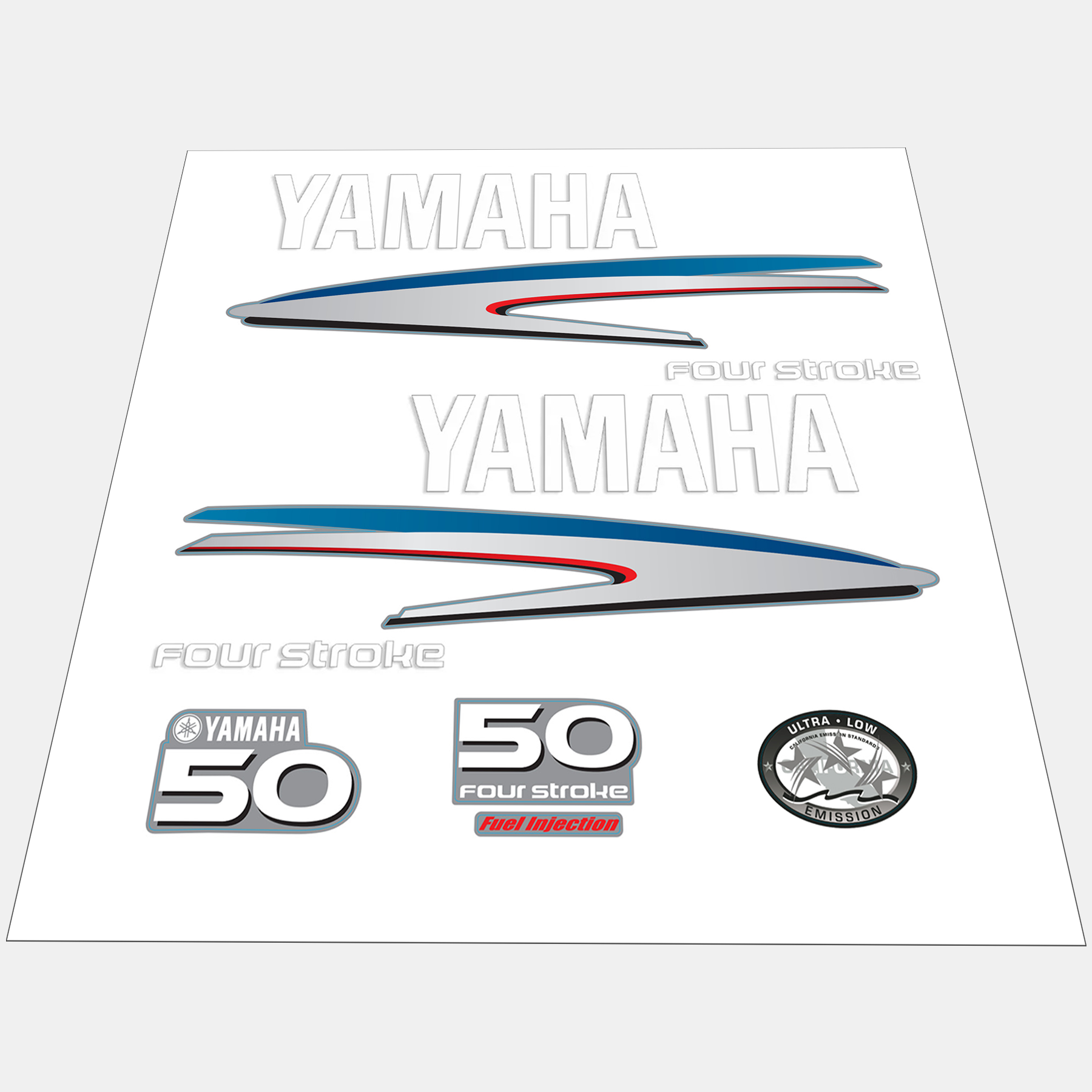 Yamaha 4-Stroke 50hp EFI Outboard Motor Cowling Cover Sticker - Image 2 - XRmarine