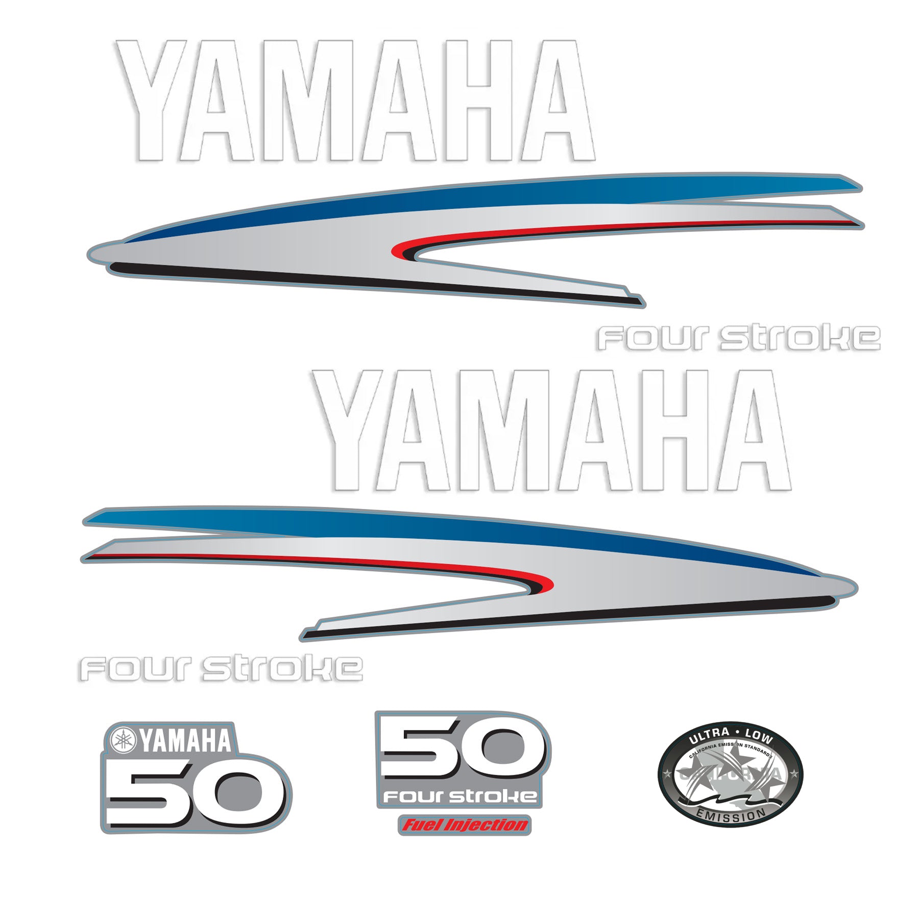 Yamaha 4-Stroke 50hp EFI Outboard Motor Cowling Cover Sticker - Image 3 - XRmarine
