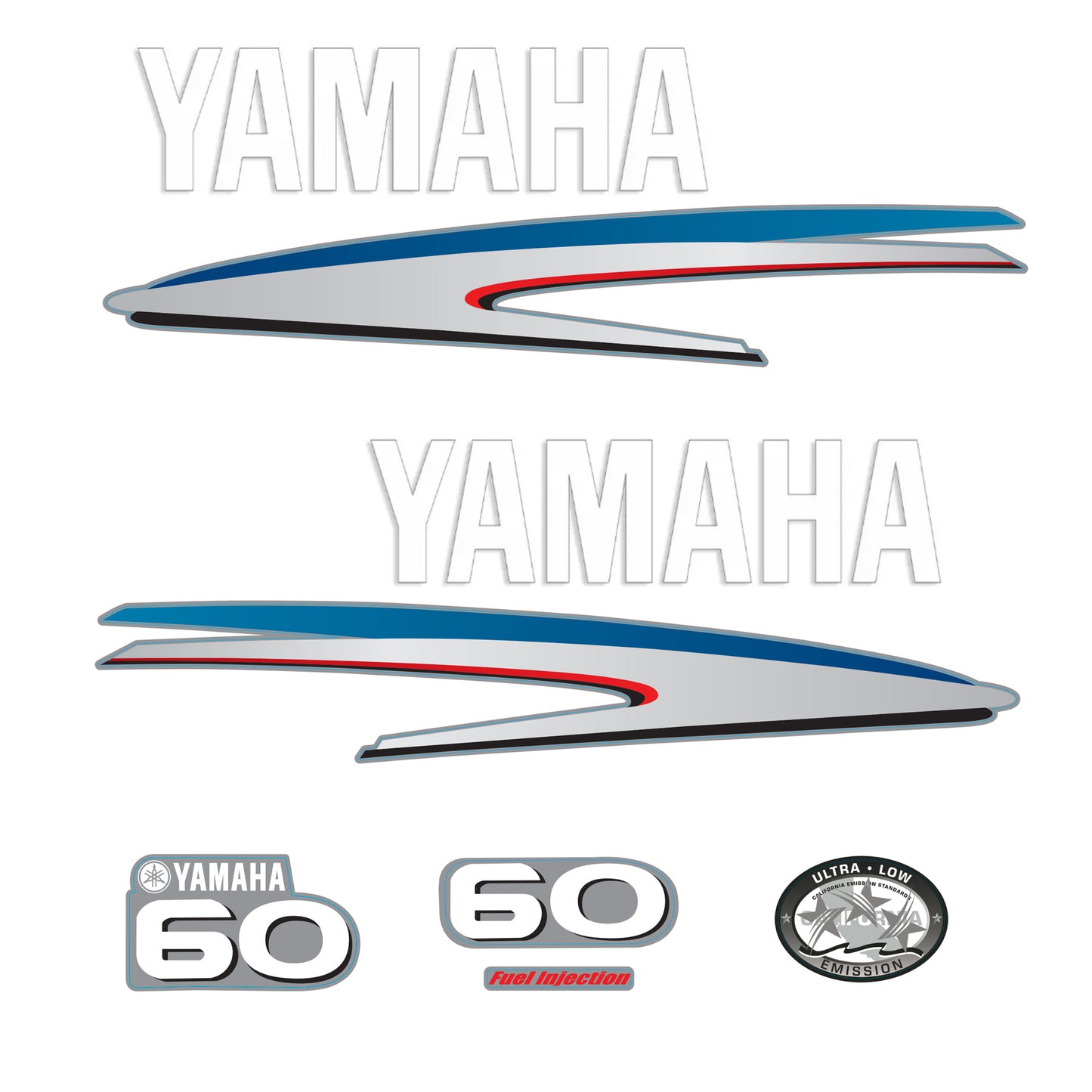 Yamaha 4-Stroke 60hp EFI Outboard Motor Cowling Cover Sticker - Image 2 - XRmarine