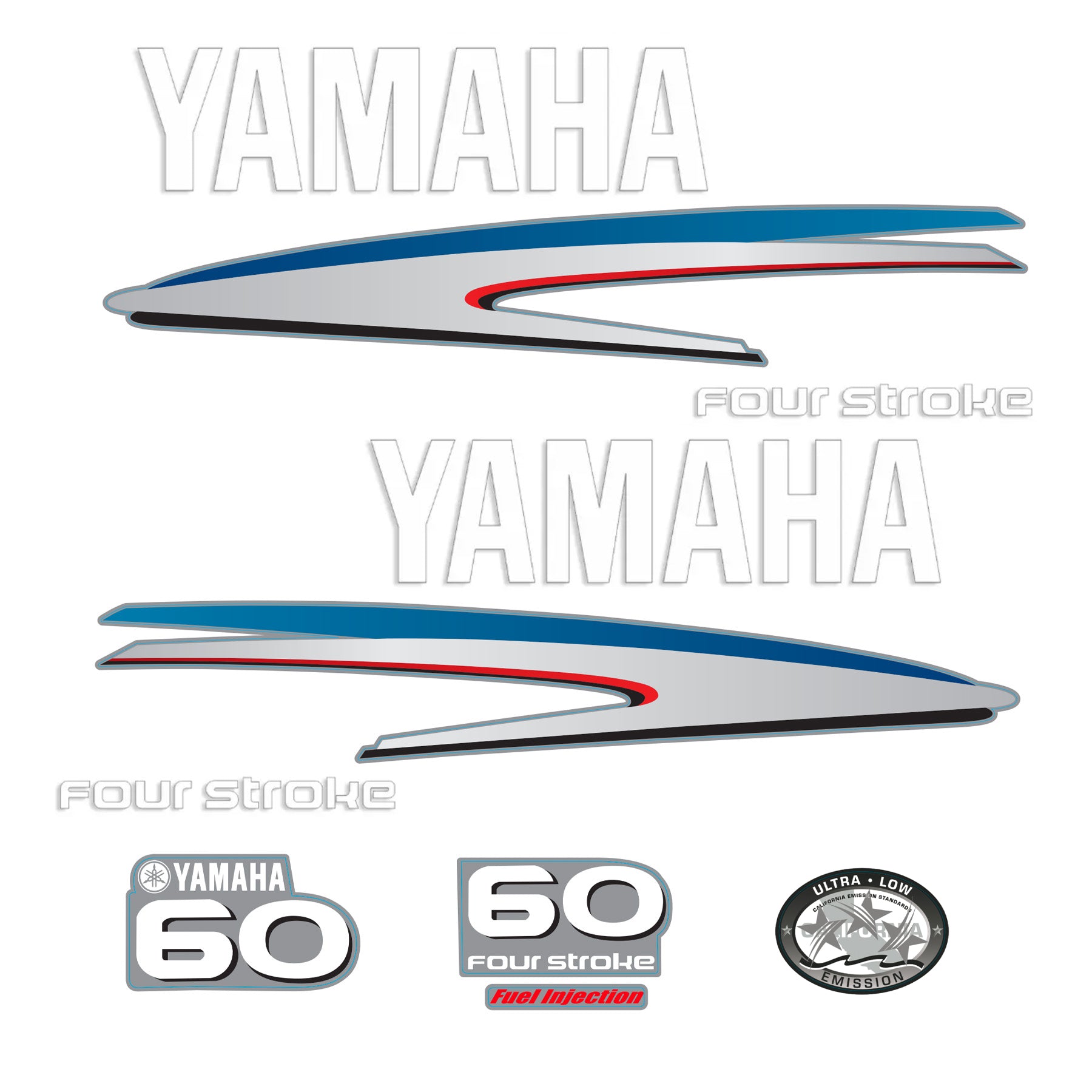 Yamaha 4-Stroke 60hp EFI Outboard Motor Cowling Cover Sticker - Image 2 - XRmarine