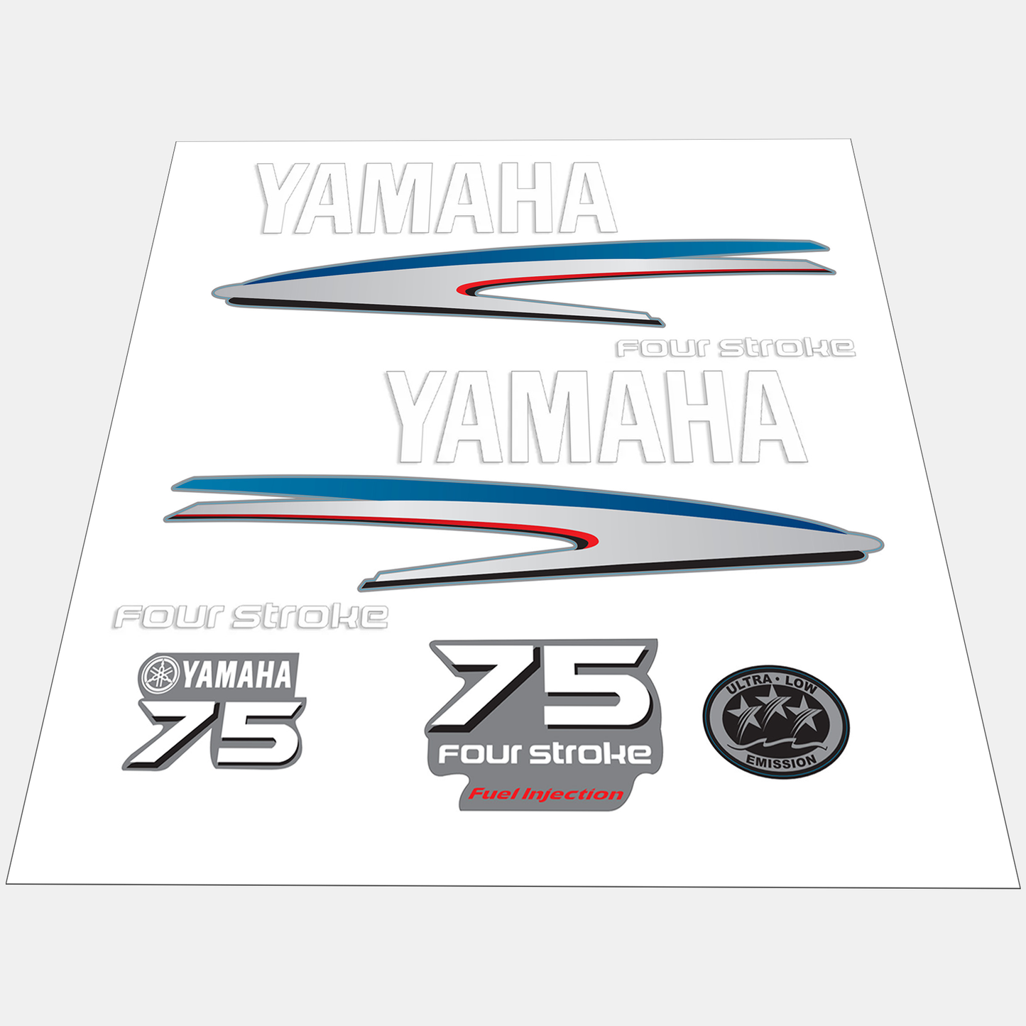 Yamaha 4-Stroke 75hp EFI Outboard Motor Cowling Cover Sticker - Image 1 - XRmarine